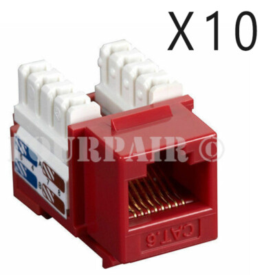 50 Pack Lot - CAT6 Network RJ45 110 Punch Down Keystone Snap-In Jack 50 Pack Lot - CAT6 Network RJ45 110 Punch Down Keystone Snap-In Jack