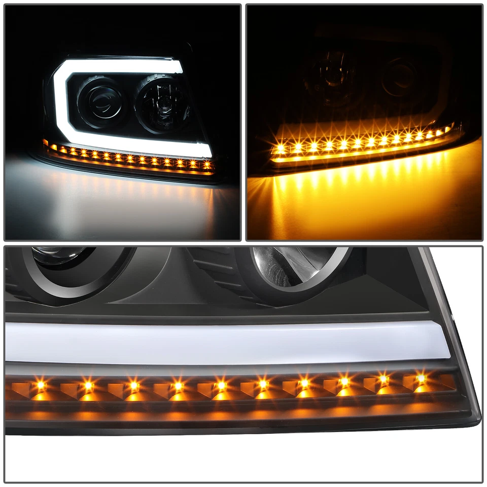 FOR 2004-2008 FORD F150 MARK LT LED DRL SEQUENTIAL SIGNAL PROJECTOR HEADLIGHTS - Image 4 of 4