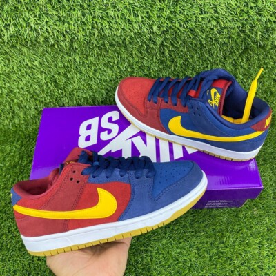 Nike SB Dunk Low Barcelona Größe UK 5,5 Pro Navy Rot Wildleder DJ0606-400
