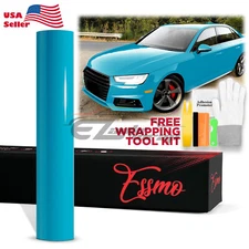ESSMO PET Super Gloss Miami Blue Car Vehicle Vinyl Wrap Decal Glossy Like Paint