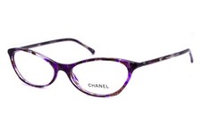 Chanel 3337-A c.1491 Púrpura Mármol Ojo de Gato Talla 55/16/140 Hecho en Italia Anteojos