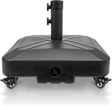 DZ4733 MS Patio Umbrella Base Heavy Duty with Wheels Square Market Stand for Out