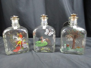 80s Handpainted HOLMEGAARD H.C. Andersen Decanters Denmark #5wyh