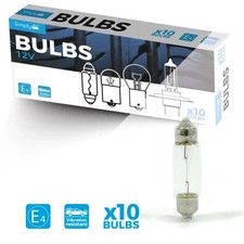 10 x 269 Festoon Bulb 12V-10W Car Interior sidelight Number Plate Bulb 30mm