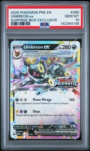 2025 Pokemon Umbreon Surprise Box Exclusive Prismatic Evolutions #060 PSA 10 Gem