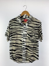 Supreme Short Sleeve Shirt S Rayon WHT All over Pattern