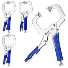 4 Pcs 6 Inch C Clamp Locking Pliers Vise Grip 6 Inch,Set of 4,Blue, Blue
