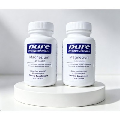 2Pcs-Pure Encapsulations Magnesium Glycinate Hypoallergenic Cardio Nerve Support