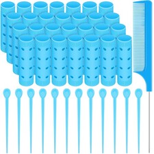 29 Pcs Small Size Hair Roller Set Includes 28 Plastic Smooth Rollers 0.63 Inc...