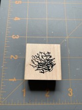 Judith- Wood Rubber Stamp Nest Bush Foliage Texture