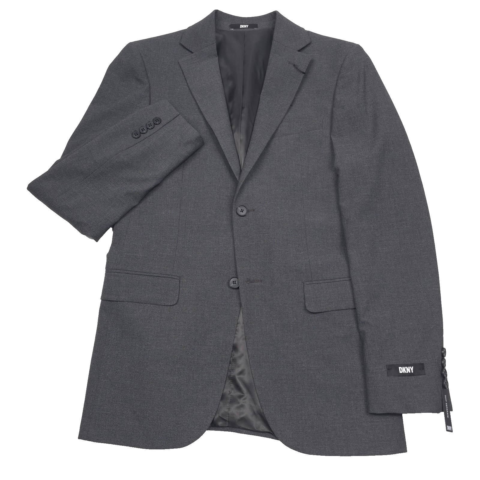 DKNY Duran Suit Jacket Mens 36R Modern Fit Charcoal Gray Blazer