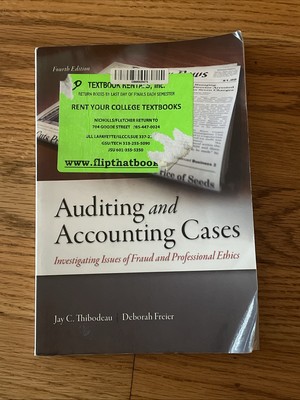 Auditing and Accounting Cases Book Investigating Issues of Fraud Professional...
