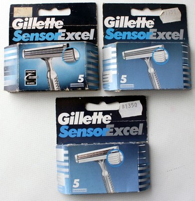 3x Packs Vintage 90's Gillette Sensor Excel 15x Cartridges New Sealed Nos !