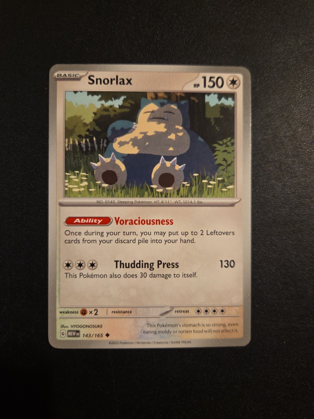 Pokémon TCG Scarlet & Violet 151 Snorlax #143/165 Regular Uncommon NM