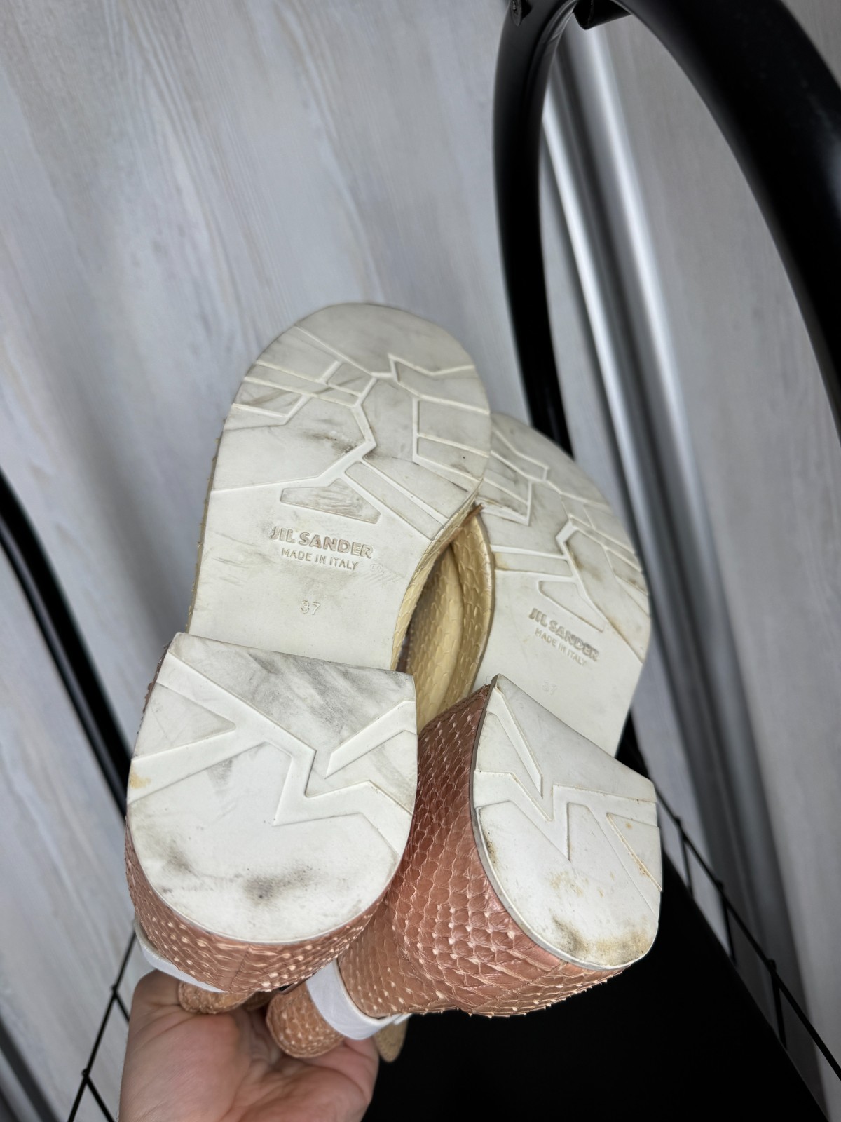 Jil Sander colour blocked snake python style leat… - image 12