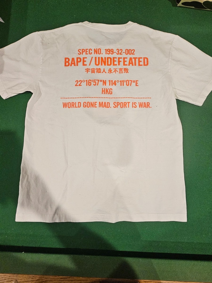 Bape x Undefeated Sport Is War Ape Head Tee Size L | eBay