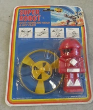 Super Robot Whirling Head Sky Flier Toy Vintage Sealed MOC Hong Kong B1