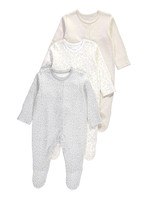 3 Pack Baby Sleepsuits 12-18 Months Boy Girl Babygrows Footed 100%Cotton George