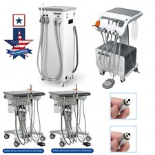 Portable Dental Mobile Delivery Unit Air Compressor Suction Syringe System 4Hole
