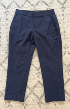 Banana Republic Avery Pants 2P Petite Navy Wool Blend Slim Tapered Ankle Career