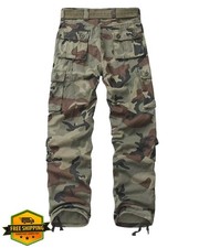 TRGPSG Women's Camo Cargo Pants Cotton Multi Pocket Work