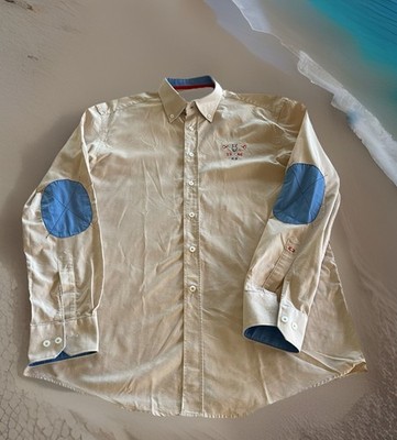Carlos Cordoaa 1986 Flip Cuff Elbow Patch Shirt Made in Spain Bull Mens Size 43