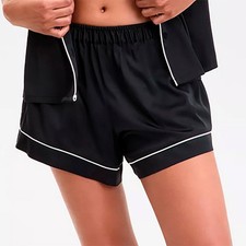 INC Stretch Satin Pajama Short BLACK XL