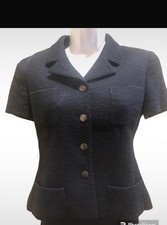 Vintage Chanel Cruise 1997 tailleur Skirt Suit  giacca e gonna blu Fr. 40