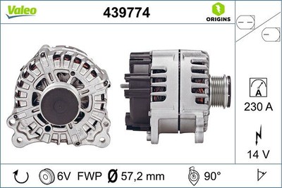 Alternator valeo for PORSCHE CAYENNE 3.0 Diesel 439774