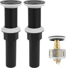 Bathroom Sink Drain,2 Pack Matte Black Drain Stopper Without Overflow,Small Cap