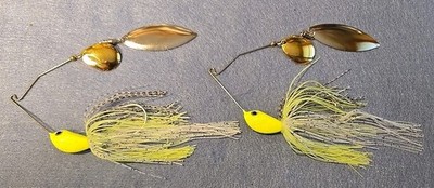 2 ~Nories 3/4 oz Spinnerbait Deep Range Crystal S +Bend Arm CWGN Spot Remover