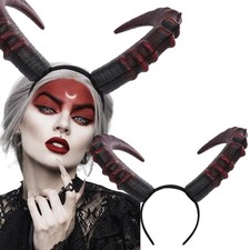 Devil Horns Headband Headpiece Large Demon Headdress Gothic Halloween Costume