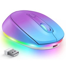 2.4G Wireless Mouse LED Light Wireless Mouse Portable Quiet Rechargeable Wir