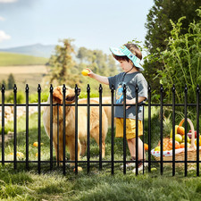 Thealyn 81Cm High Decorative Metal Garden Fence - 5 Panels, 3.5M Total Length