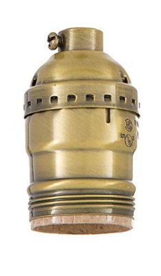 B&P Lamp Solid Brass Short Keyless Early Electric Industrial Style Lamp Sockets