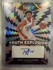 2024-25 Panini Select Youth Explosion Trey Alexander RC Sticker Auto Nuggets