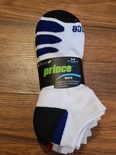 6 Pair Prince Boys Low Cut Socks Size 3-9