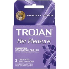 9 Count Trojan Her Pleasure Sensations Enhanced Condoms 3 Pack