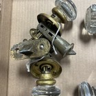 Lot of 6 Vintage Starburst Glass & Brass Doorknobs 2 Door Sets 2 Turn Key Lock — photo 7