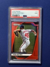 2025 Panini Prizm - Pedro Martinez, #287 Red Prizm 032/299 PSA 9