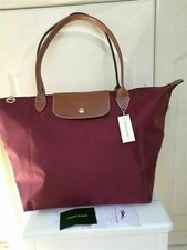 Damen Longchamp Große Umhängetasche L 1899 Wein Rot Handtasche TOR-02
