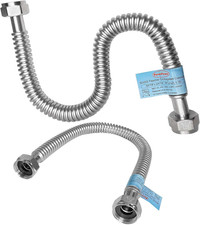 2 PACK plus 1 Inch Flexible Water Line, Water Heater Hose 1"FIP X 1" FIP X 24" L