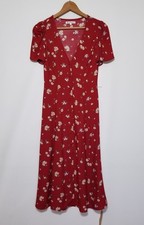 NWT Reformation Locklin Floral Midi Dress in Cassia (Red) Size 0 $198