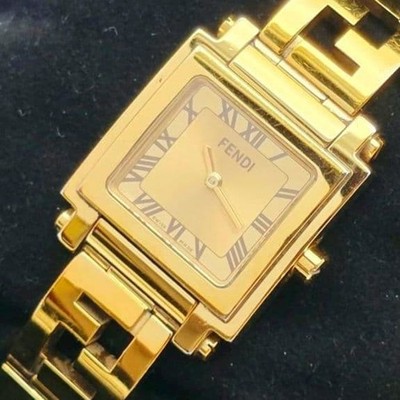 FENDI 6000L FF Zucca Gold Women s Square Watch In Box