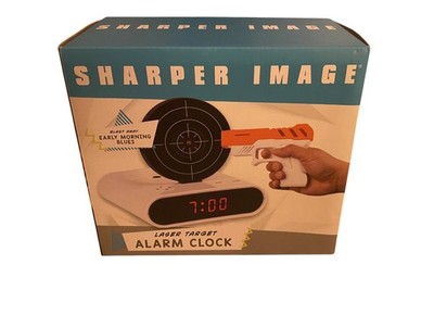 Sharper Image Laser Target Alarm Clock White New, Open Box
