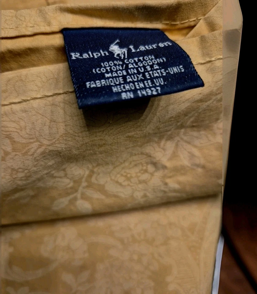 De Colección Ralph Lauren Avery Café Beige Cachemira Floral 2 Tonos DOBLE Sábana Plana y Ajustable Foto 2 de 4