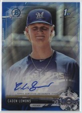 2017 Caden Lemons Bowman Chrome 1st Blue Wave Refractor Auto /150 (J400)
