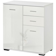 HOMCOM Cabinet Sideboard Cupboard Buffet Solo High Gloss Front Face Door Drawer