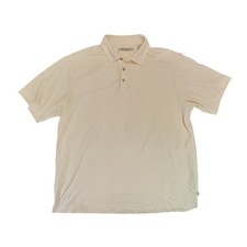 Tommy Bahama Polo Shirt Mens XL Beige Short Sleeve Collared Casual Golf Beach