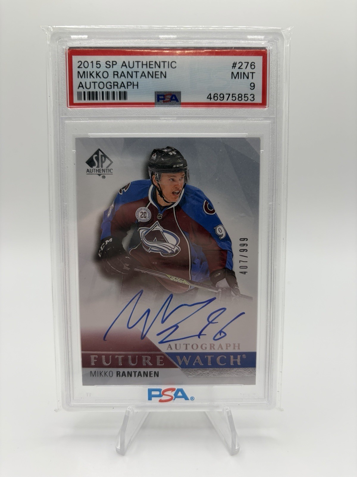 2015-16 Upper Deck SP Authentic Mikko Rantanen FUTURE WATCH AUTO 407/999 PSA 9